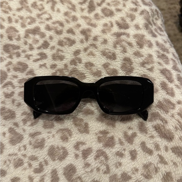Prada Black Rectangular Sunglasses - Picture 1 of 4